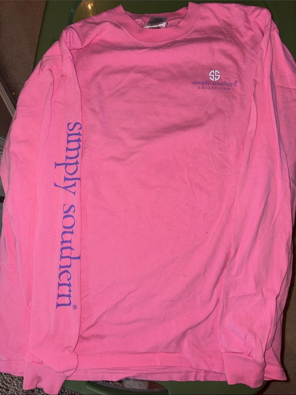 Simply Southern Pink Long Sleeve Graphic T-Shirt Pineapple - L
